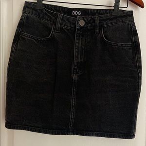 Black denim skirt